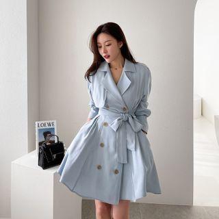 A-line Trench Coatdress With Sash