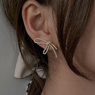 Knot Rhinestone Alloy Earring