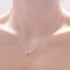 Sterling Silver Ribbon Necklace 1pc - Silver - One Size