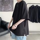 Short-sleeve Button-side T-shirt