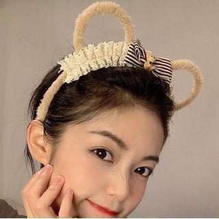 Bear Ear Headband Black & White & Coffee - One Size