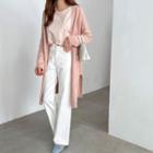 Raglan Slit-side Open Cardigan