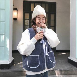 Mock Turtleneck Pullover / Tie-front Vest