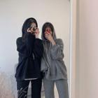 Set: Wool Blend Oversized Hoodie + Wide-leg Pants