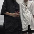 Couple Matching Jacquard Elbow-sleeve Hanfu Blouse