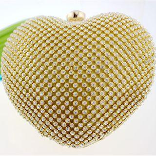 Rhinestone Heart Clutch