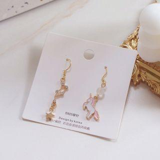 Unicorn & Star Asymmetrical Dangle Earring