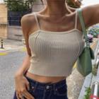 Double-strap Knit Crop Top