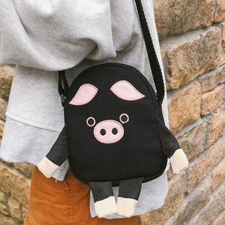 Pig Embroidered Crossbody Bag