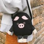 Pig Embroidered Crossbody Bag