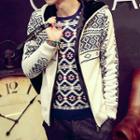 Patterned Hooded Zip Jacket