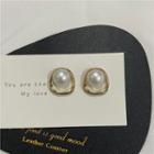Faux Pearl Stud Earring 1 Pair - Stud Earring - Gold - One Size