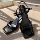 Vivid Square-toe Ankle-strap Sandals