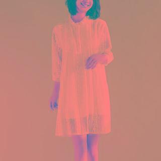 3/4-sleeve Mini Shift Dress White - One Size