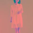 3/4-sleeve Mini Shift Dress White - One Size