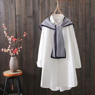 Set: Plain Long Shirt + Printed Cape
