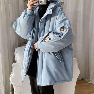 Panda Embroidered Zip-up Hooded Jacket