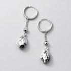 925 Sterling Silver Diamond-cut Water Drop Earring 1 Pair - S925silver - One Size