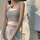 Mock Two Piece Two Tone Tank Top