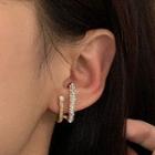 Rhinestone Layered Hoop Earring 1 Pair - Earrings - One Size