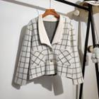 Woolen Plaid Cardigan As Shown In Figure - One Size
