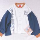 Embroidered Two-tone Bomber Jacket White - One Size