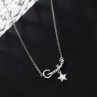 Lettering Star Pendant Sterling Silver Necklace Silver - One Size