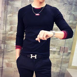 Lettering Applique Long Sleeve T-shirt