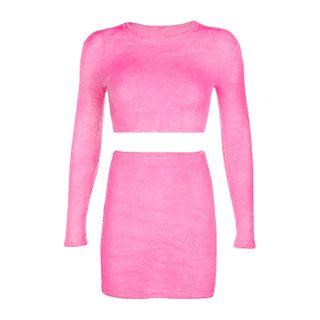 Se: Cropped Sweater + Mini Knit Skirt