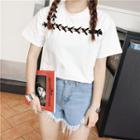 Lace Up Detail Short Sleeve T-shirt