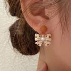 Bow Faux Pearl Dangle Earring 1 Pair - Eh1088 - Earrings - White - One Size