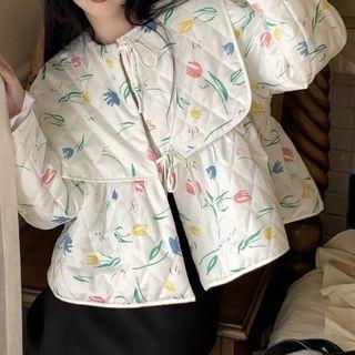 Floral Blouse Flowers Print - White - One Size