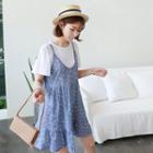 Set: Spaghetti-strap Dress + T-shirt