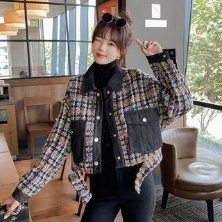 Tweed Cropped Buttoned Jacket