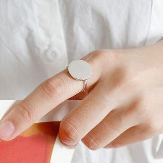 925 Sterling Silver Disc Open Ring Silver - Size No. 15