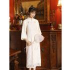 3/4-sleeve Lace Panel Hanfu Midi Dress