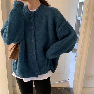 Oversize Single-breasted Plain Sweater