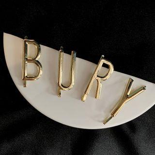 Alphabet Alloy Hair Clip Gold - One Size