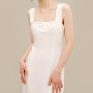 Sleeveless Embroidered Trim Mermaid Dress