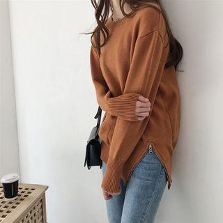 Zip-up Side Sweater