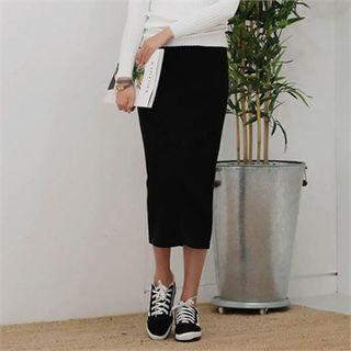 Brushed Fleece Lined Midi Skirt