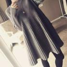 Long-sleeve Mini A-line Knit Dress