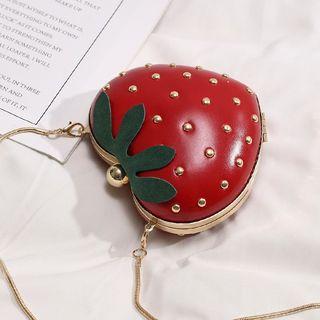 Faux Leather Strawberry Crossbody Bag