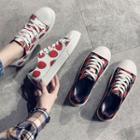 Strawberry Print Canvas Lace-up Sneakers