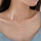 Heart Rhinestone Pendant Necklace Necklace - Gold - One Size