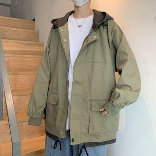 Mock Two-piece Two Tone Zipped Jacket