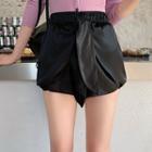 High-waist Wide Leg Shorts Black - One Size