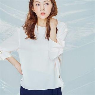 3/4-sleeve Zip-back Blouse