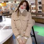 Quilted Fluffy Trim Button Jacket