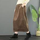 Plain Long Semi Skirt